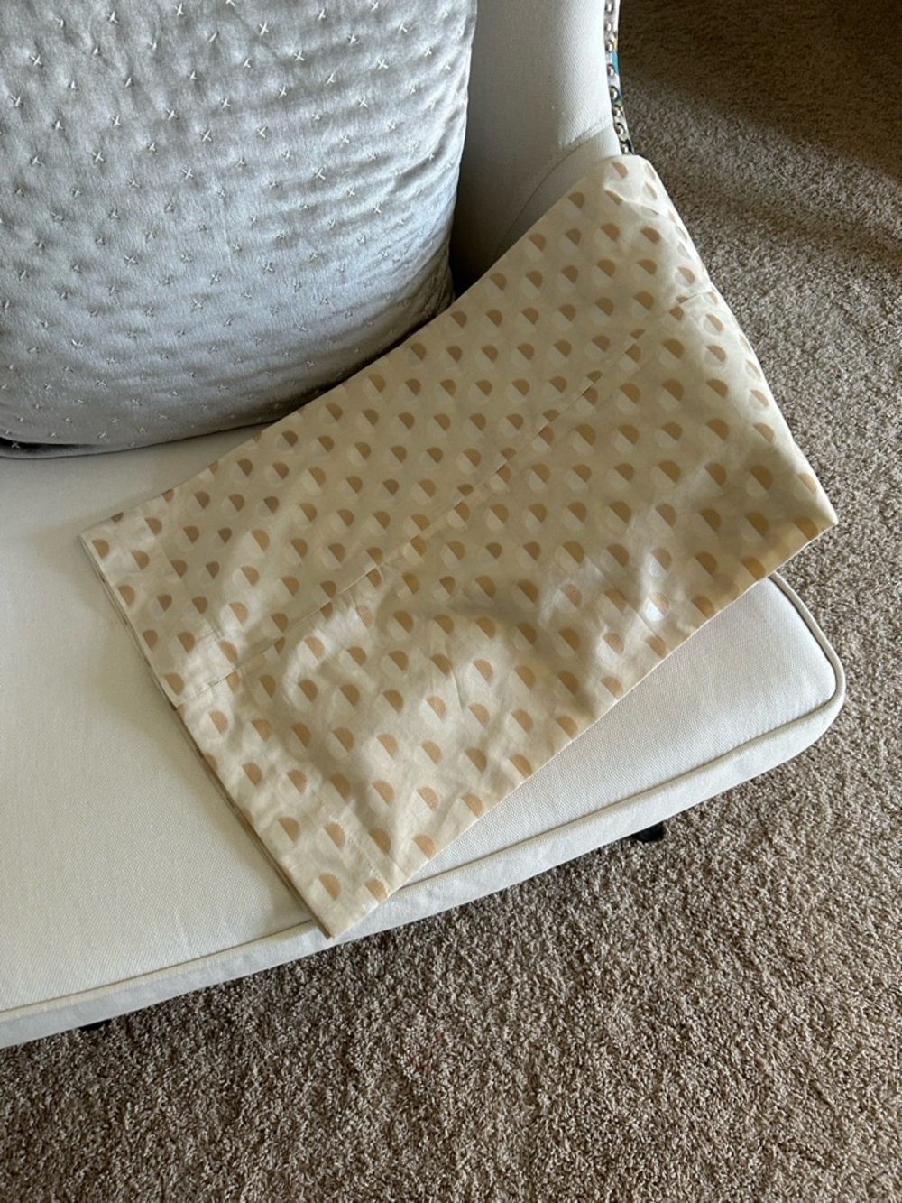 Neutral Beige Patterned Pillow Sham